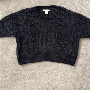 Cropped Soft Black Sweater